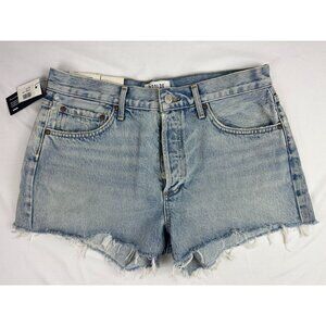 NWT Agolde Parker Vintage Cut Off Shorts Size 29 Organic Denim Light Blue